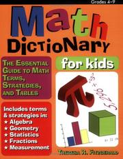 Front cover of Math dictionary for kids by Theresa Fitzgerald