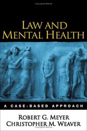 Front cover of Law and mental health by Robert G. Meyer