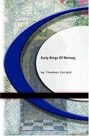 Front cover of Early Kings of Norway by Thomas Carlyle