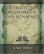Front cover of Der 18. Brumaire des Louis Bonaparte by Karl Marx