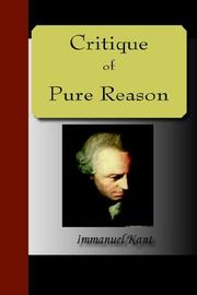 Front cover of Kritik der reinen Vernunft by Immanuel Kant