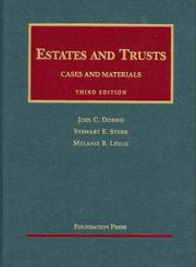 Front cover of Estates and trusts : cases and materials by Joel C. Dobris