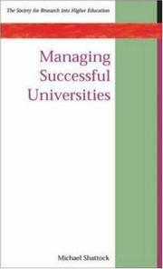 Front cover of Managing Successful Universities (Society for Research into Higher Education) by Michael Shattock