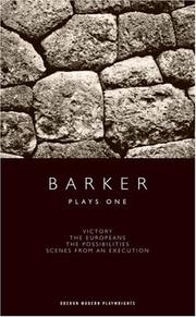 Cover of Plays one by Howard Barker