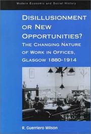 Front cover of Disillusionment or new opportunities? by R. Guerriero Wilson