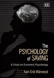 Front cover of The psychology of saving by Karl Erik Wärneryd