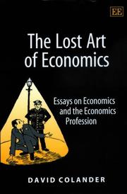 Front cover of The Lost Art of Economics by David C. Colander