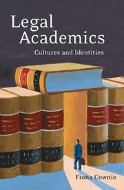 Cover of Legal academics by Fiona Cownie