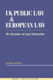 Front cover of Uk Public Law & European Law by Gordon Anthony