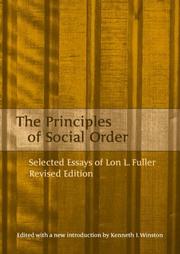 Front cover of The principles of social order by Lon L. Fuller