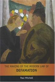 Cover of The Making of the Modern English Law of Defamation by Paul Mitchell