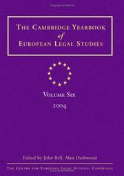 Cover of The Cambridge yearbook of European legal studies by Bell, John