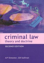 Cover of Criminal law by A. P. Simester