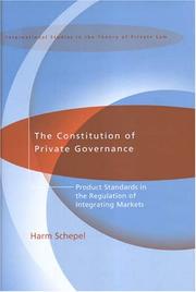 Front cover of The Constitution Of Private Governance by Harm Schepel