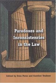 Front cover of Paradoxes and inconsistencies in the law by Oren Perez