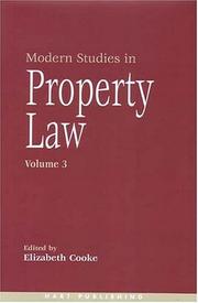 Front cover of Modern Studies in Property Law by Elizabeth Cooke