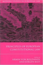 Front cover of Principles of European Constitutional Law (Modern Studies in European Law) by Unknown