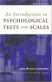 Front cover of An introduction to psychological tests and scales by Kate Miriam Loewenthal