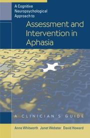 Front cover of A cognitive neuropsychological approach to assessment and intervention in aphasia by Anne Whitworth