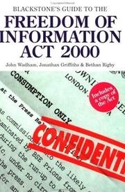Cover of Blackstone's guide to the Freedom of Information Act 2000 by John Wadham