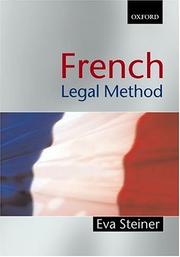 Cover of French legal method by Eva Steiner