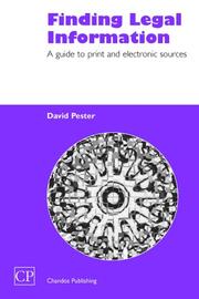 Cover of Finding legal information by David Pester