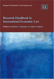 Cover of Research handbook in international economic law by Andrew T. Guzman