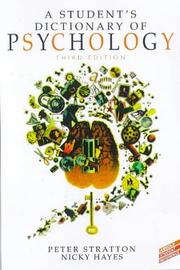 Front cover of A student's dictionary of psychology by Peter Stratton