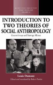 Front cover of Introduction à deux théories d'anthropologie sociale by Louis Dumont