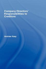 Cover of Directors' Responsibilities to Creditors by Keay