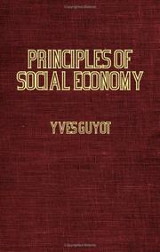 Front cover of Principles of social economy by Yves Guyot