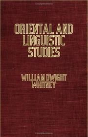 Front cover of Oriental And Linguistic Studies - The Veda; The Avesta; The Science of Language by William Dwight Whitney