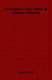 Front cover of Deucalion or The Future of Literary Criticism by Geoffrey West