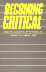Cover of Becoming critical by Wilfred Carr