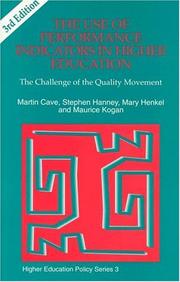 Front cover of The use of performance indicators in higher education by Martin Cave