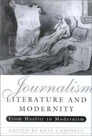 Front cover of Journalism, literature, and modernity by Kate Campbell