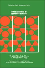 Front cover of Direct disposal of spent nuclear fuel by W. Bechthold