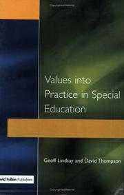Cover of Values into practice in special education by Geoff Lindsay