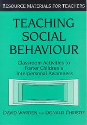 Cover of Teaching social behaviour by David Warden