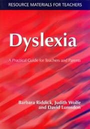 Cover of Dyslexia by Barbara Riddick