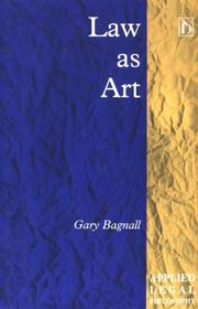 Cover of Law as art by Gary Bagnall