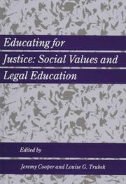 Cover of Educating for justice by Jeremy Cooper