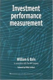 Front cover of Investment Performance Measurement by William G. Bain