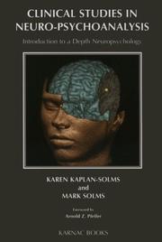 Front cover of Clinical studies in neuro-psychoanalysis by Karen Kaplan-Solms