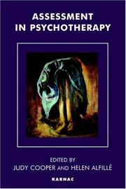 Front cover of Assessment in psychotherapy by Judy Cooper