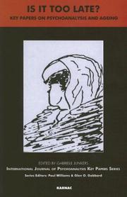 Cover of Is It Too Late? by Gabriele Junkers