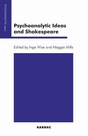 Cover of Psychoanalytic ideas and Shakespeare by Inge Wise