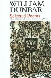 Cover of Selected poems by Dunbar, William