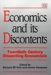 Front cover of Economics and its discontents by Richard P. F. Holt
