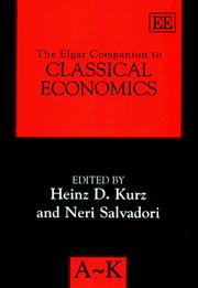 Cover of The Elgar companion to classical economics by Heinz-Dieter Kurz